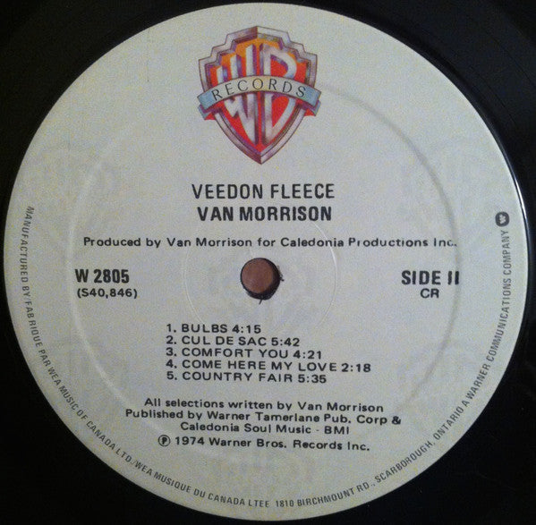 Van Morrison – Veedon Fleece - Early Pressing