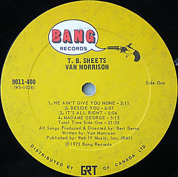 Van Morrison – TB Sheets - 1973 Original