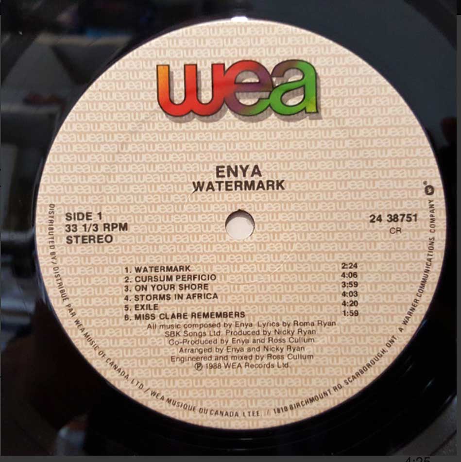 Enya - Watermark - 1988 Original! – Vinyl Pursuit Inc