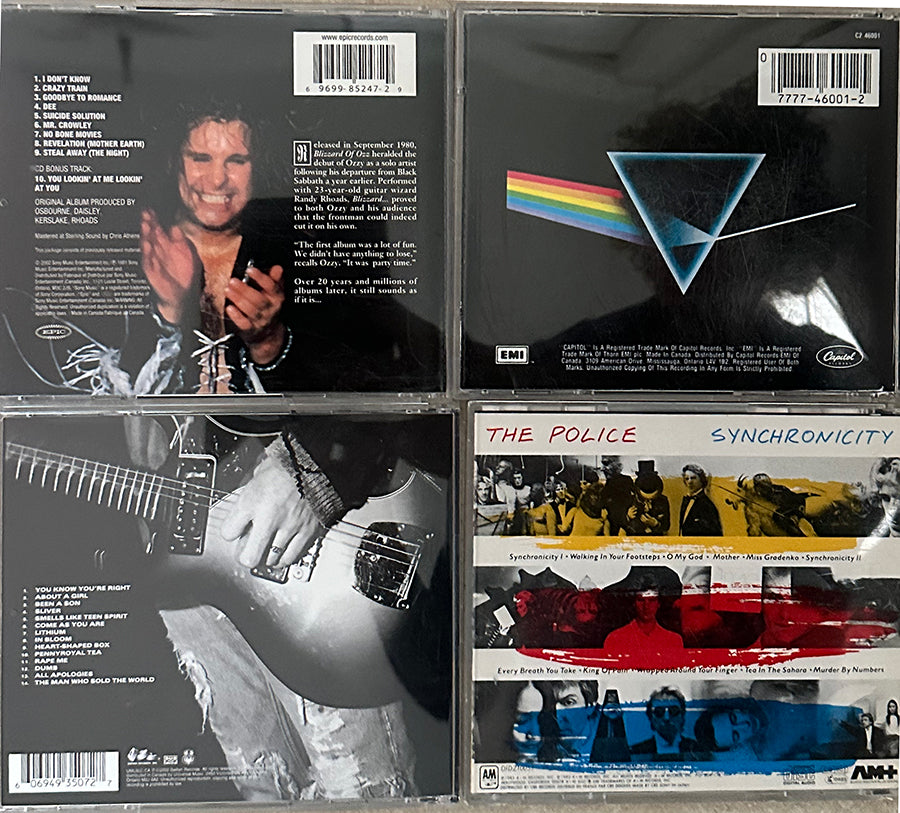 Rock & Alt CD Bundle #1  - Ozzy, Pink Floyd, Nirvana, Police - 4 CDs! Vinyl Pursuit Inc