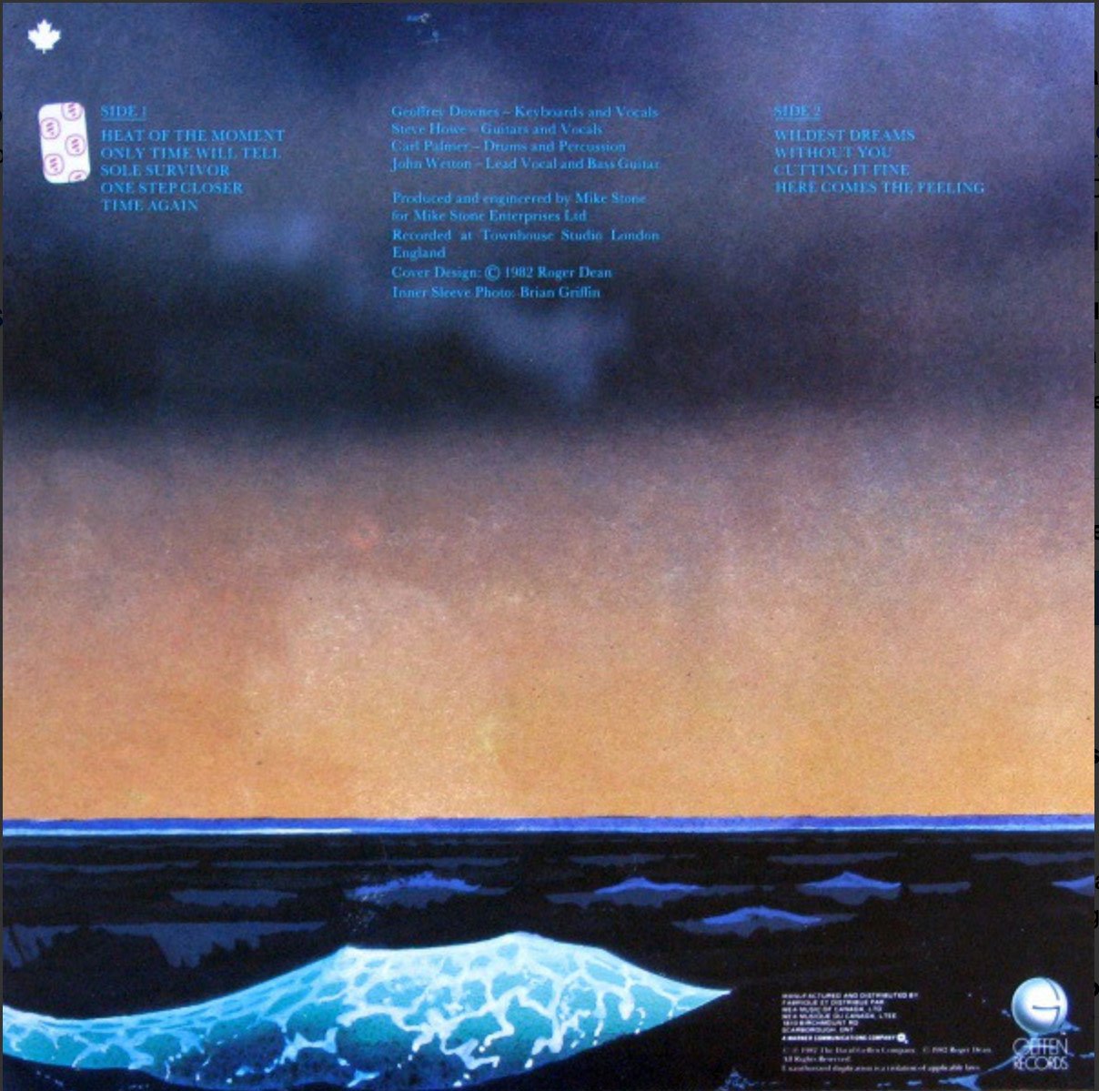 Asia - Asia - 1982 Original