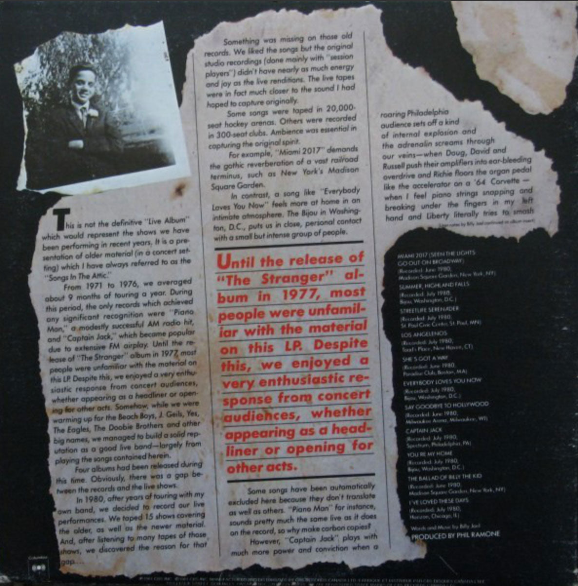 Billy Joel Songs In The Attic Billy Joel Songs In The Attic