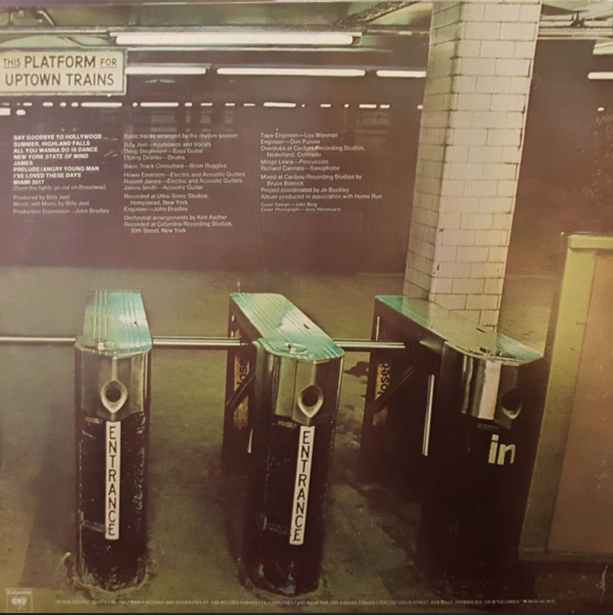 Billy Joel Turnstiles 1976 Vinyl Pursuit Inc