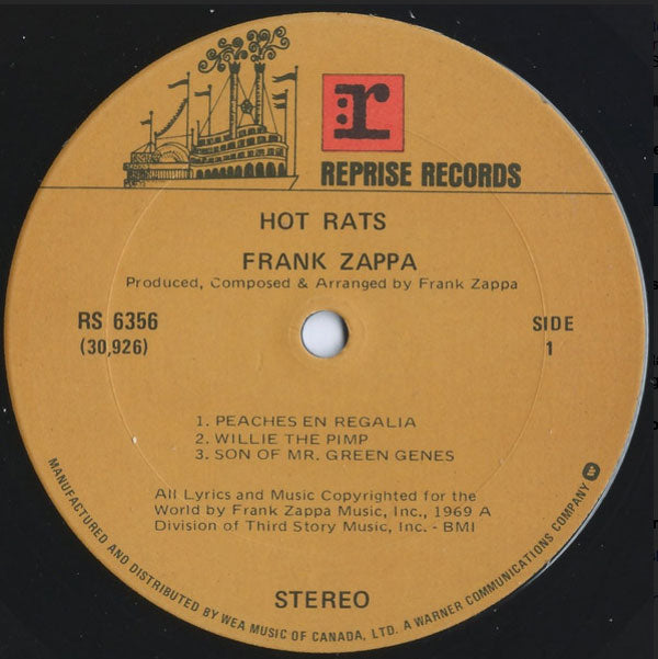 Frank Zappa – Hot Rats - 1973 Pressing!