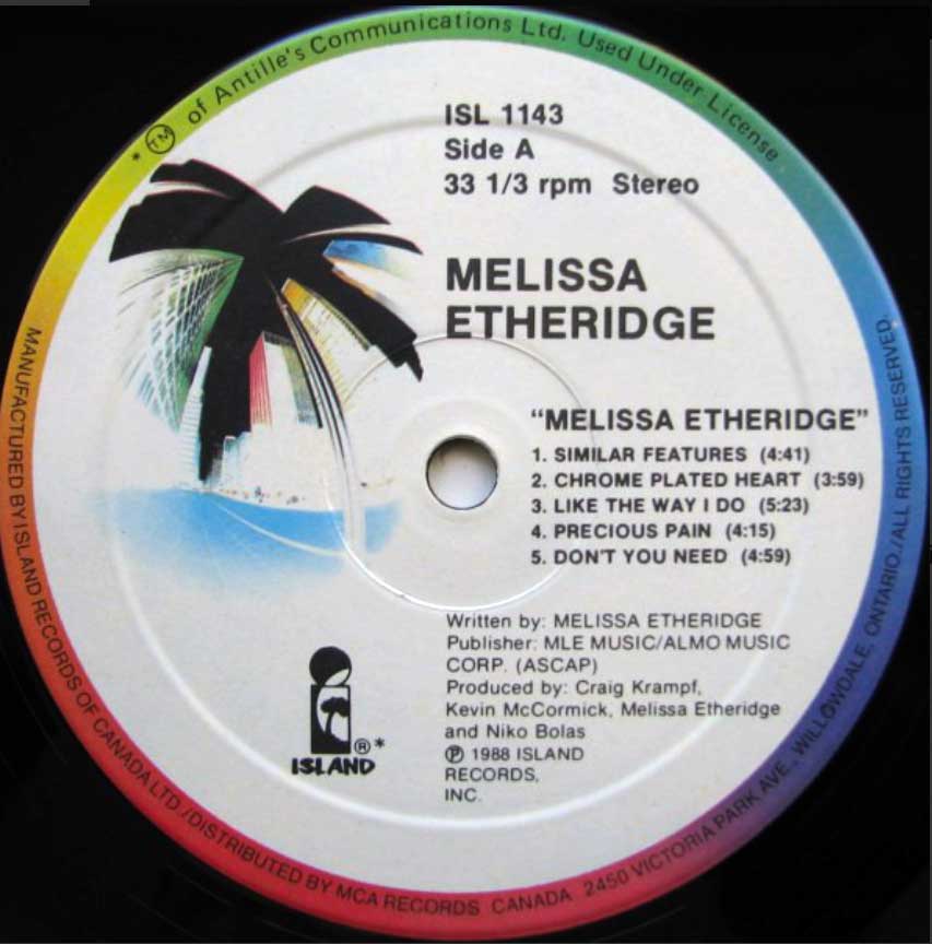 Melissa Etheridge - Melissa Etheridge - 1988  Original!