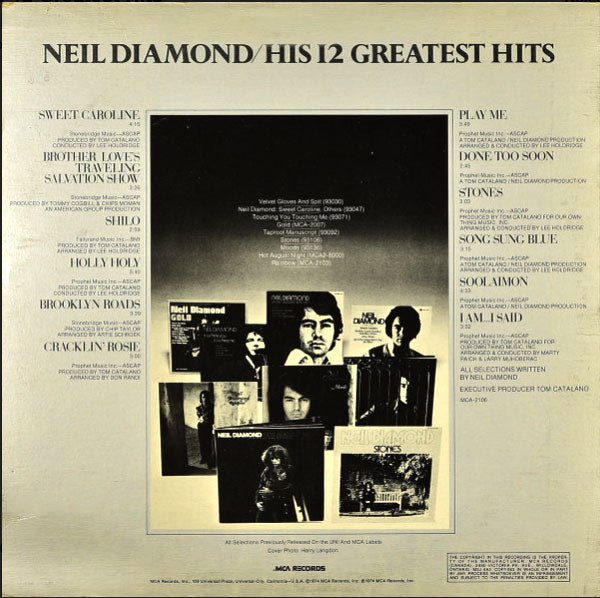 Neil Diamond – His 12 Greatest Hits!