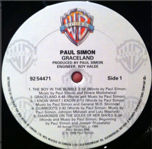 Paul Simon ‎– Graceland - 1986 Original!