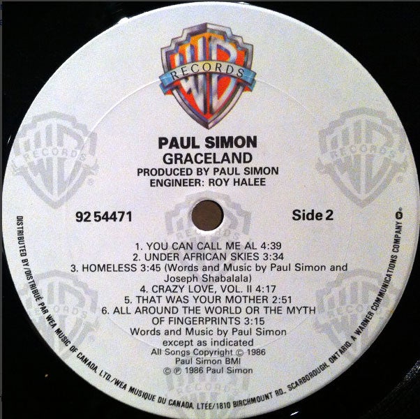 Paul Simon ‎– Graceland - 1986 Original!