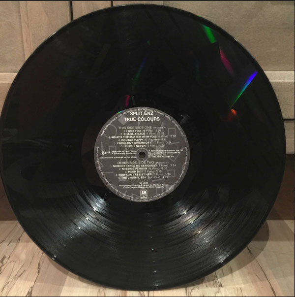 Split Enz - True Colours - 1980 Etched Vinyl, Red Cover VinylPursuit.com