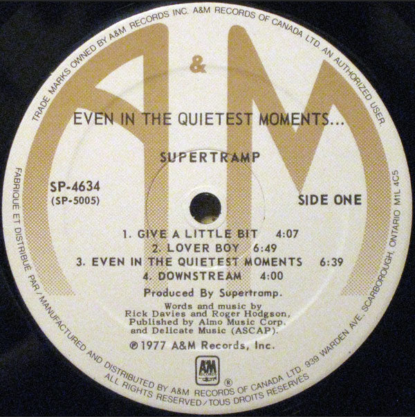 Supertramp – Even In The Quietest Moments - 1977
