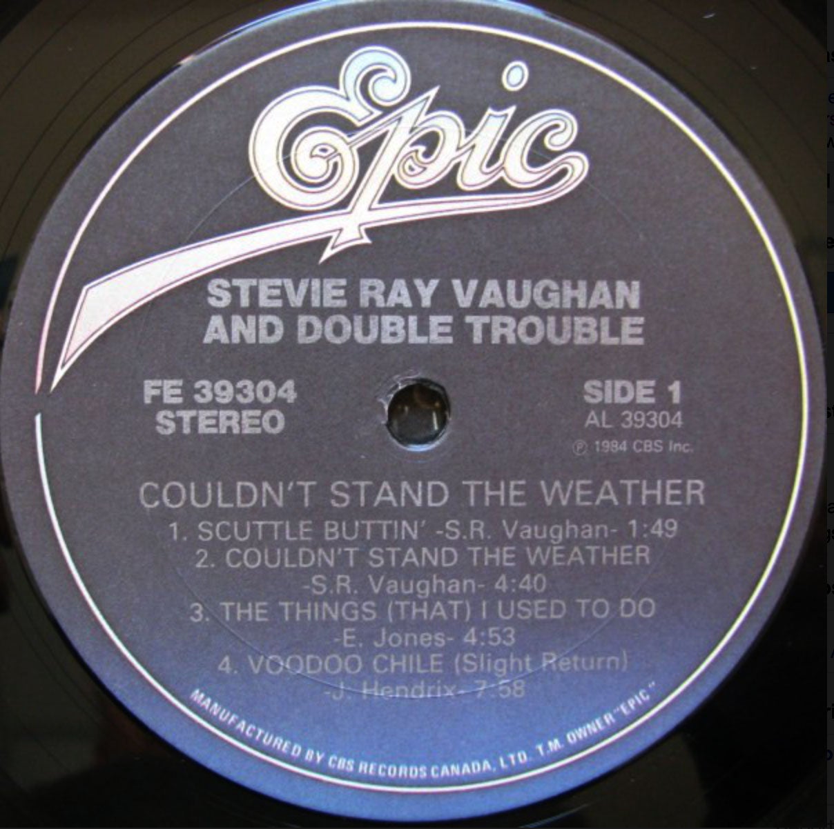 Stevie Ray Vaughan And Double Trouble ‎– Couldn't Stand The Weather