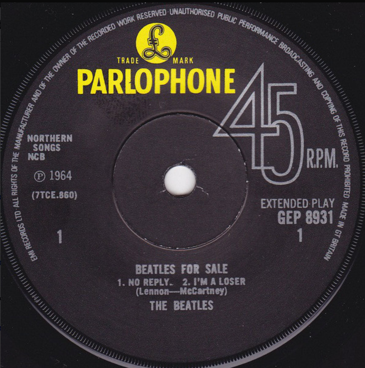The Beatles ‎– Beatles For Sale - 7" Rare MONO UK Pressing
