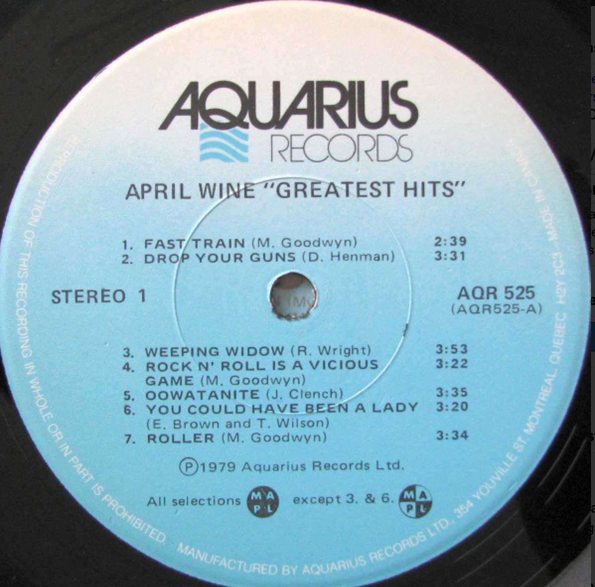 April Wine ‎– Greatest Hits - 1979 Original