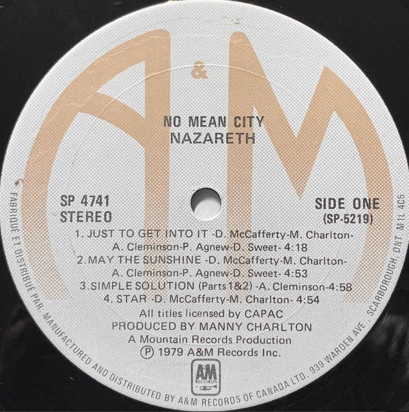 Nazareth – No Mean City - 1979 VinylPursuit.com