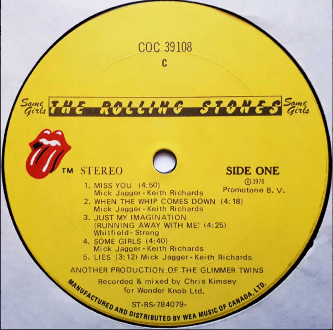 ROLLING STONES SOME GIRLS 1978 vinile lp 33 giri rpm disco vintage