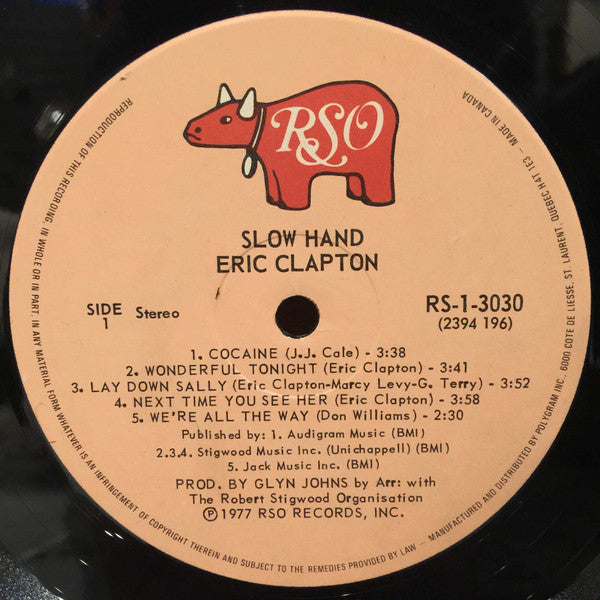 Eric Clapton ‎– Slowhand - 1977