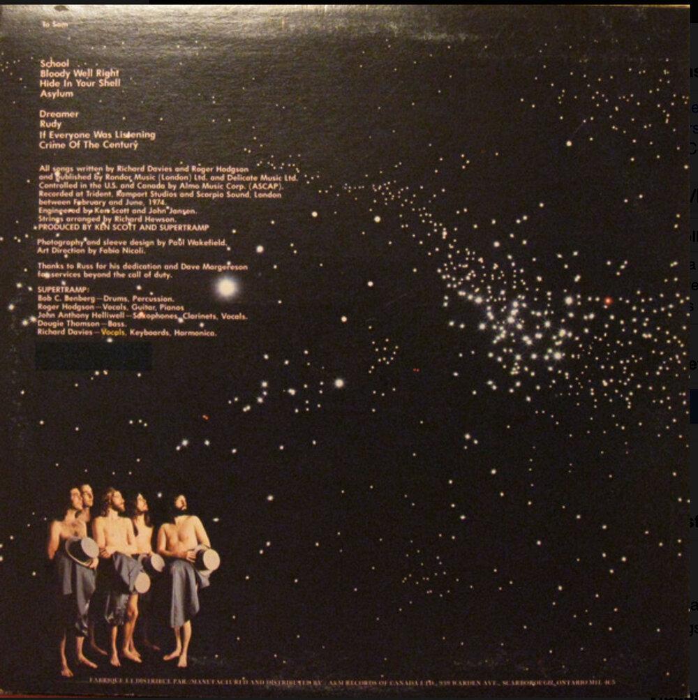Supertramp ‎ Crime Of The Century 1974 Vinyl Pursuit Inc