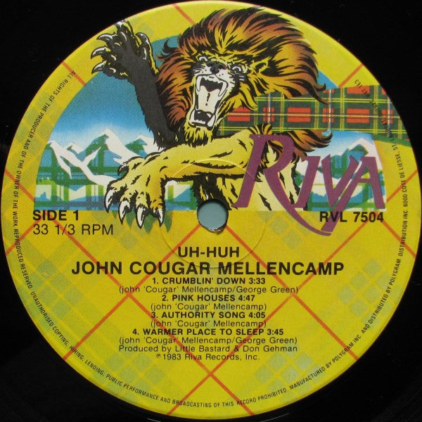 John Cougar Mellencamp – Uh-Huh - 1983 Original!