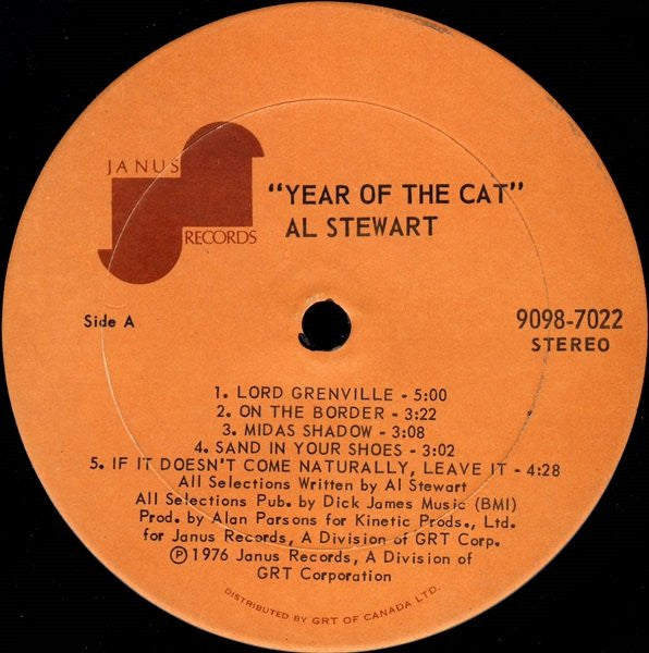 DAILY DEAL! Al Stewart – Year Of The Cat - 1976 Original