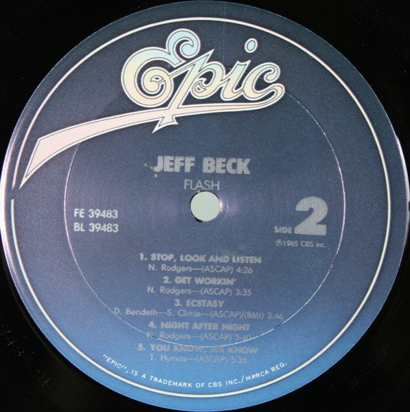 Jeff Beck ‎– Flash - 1985 in Shrinkwrap!