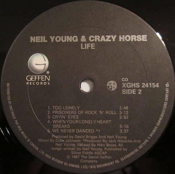 Neil Young and Crazy Horse – Life - 1987 Original VinylPursuit.com