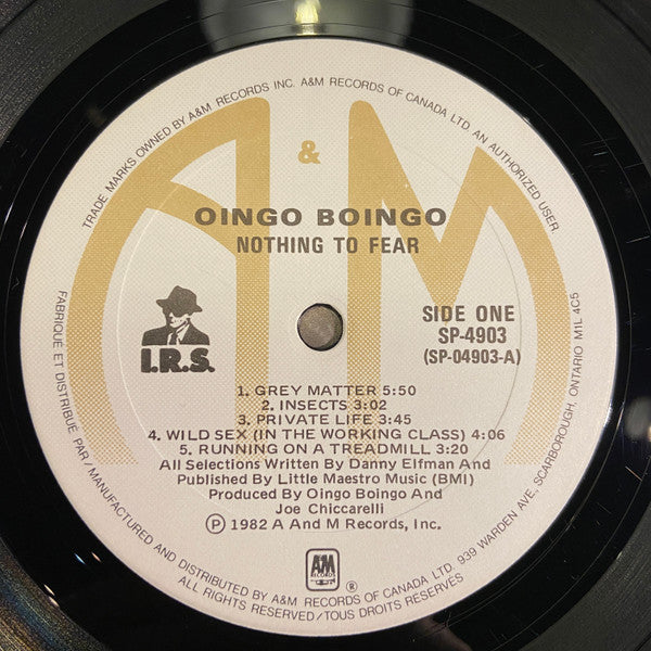 Oingo Boingo – Nothing To Fear - Rare 1982 Pressing!