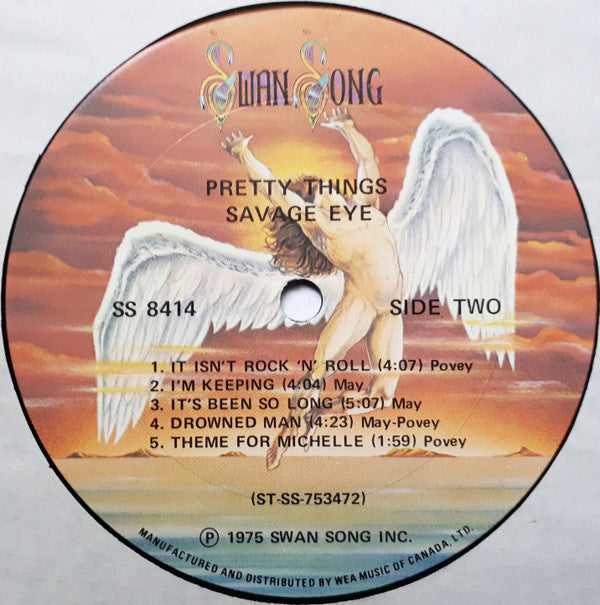 Pretty Things ‎– Savage Eye - 1975 Pressing