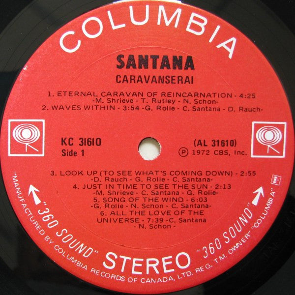 Santana – Caravanserai - 1972 Original! – Vinyl Pursuit Inc