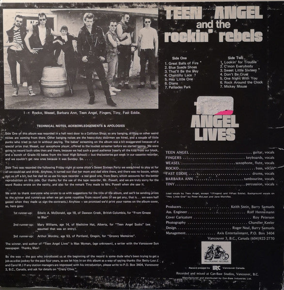 Teen Angel And The Rockin' Rebels – Teen Angel Lives - 1973 Pressing