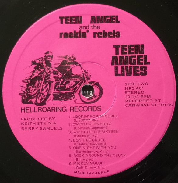 Teen Angel And The Rockin' Rebels – Teen Angel Lives - 1973 Pressing