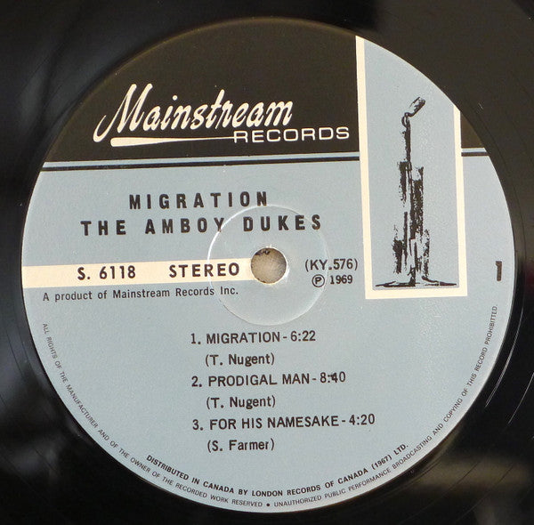 The Amboy Dukes – Migration - Rare 1969 Pressing!
