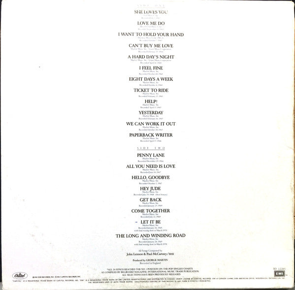 The Beatles – 20 Greatest Hits - 1982 Pressing