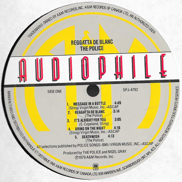 The Police – Reggatta De Blanc - 1979 Audiophile Pressing
