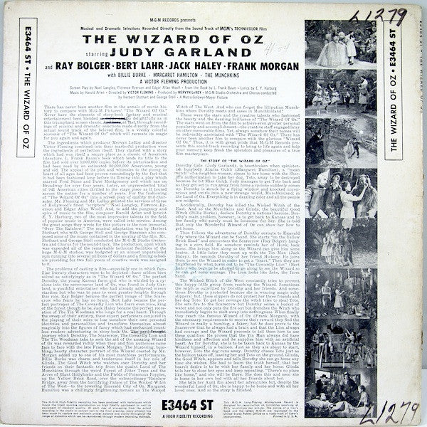 The Wizard Of Oz - 1956 MONO Soundtrack - Rare!!