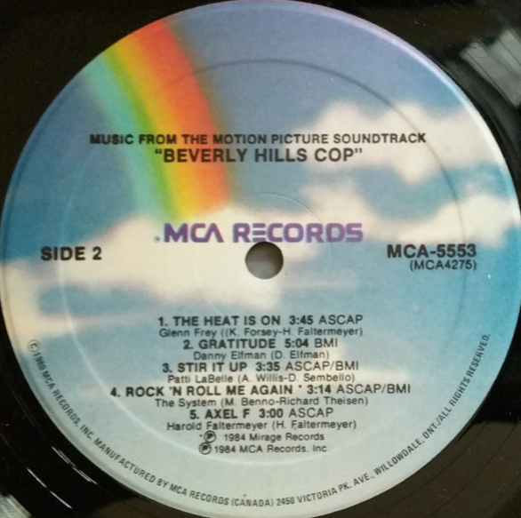 Beverly Hills Cop - Motion Picture Soundtrack - 1984!