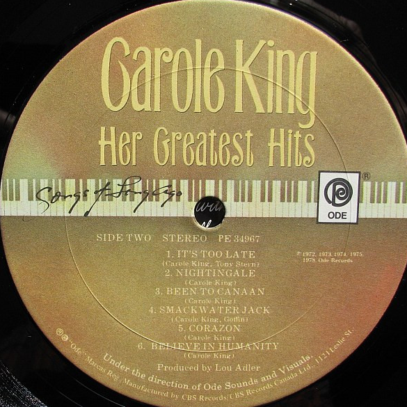 Carole King – Her Greatest Hits - 1978!