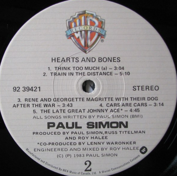 Paul Simon – Hearts And Bones - 1983 Original!