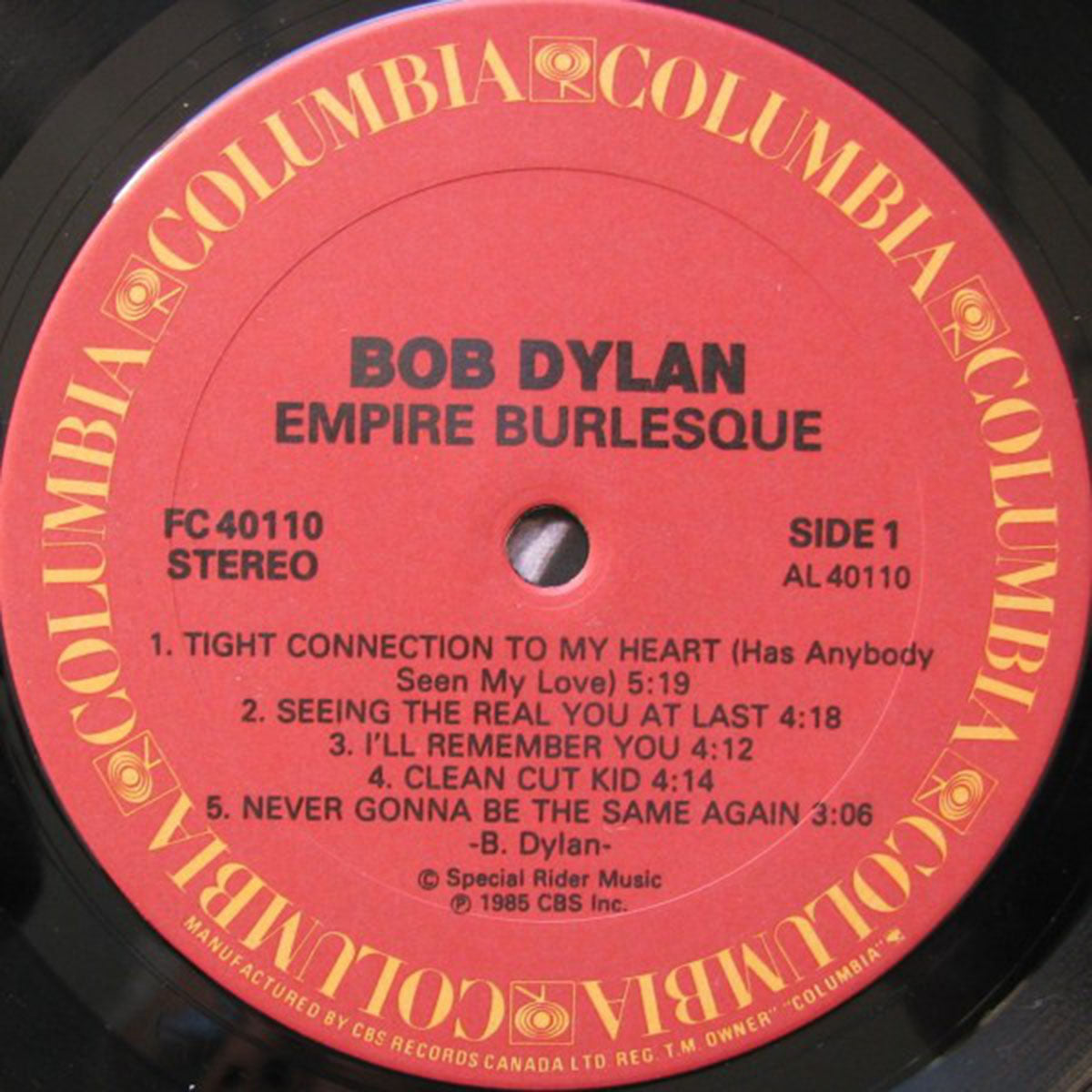 Bob Dylan ‎– Empire Burlesque - 1985 Original!