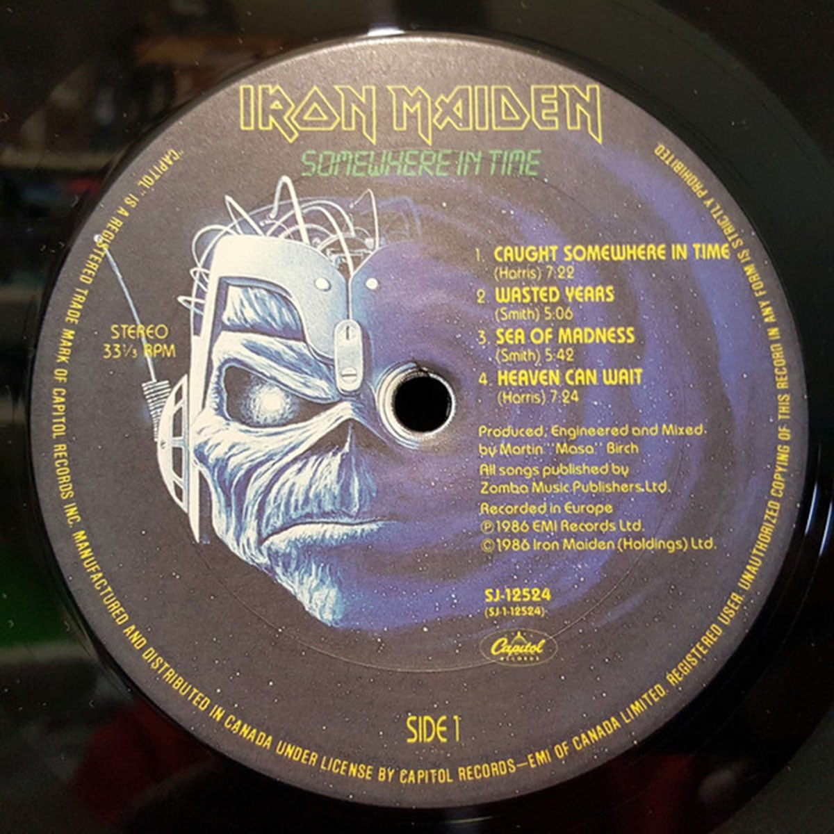 Iron Maiden ‎– Somewhere In Time - 1986 Pressing!