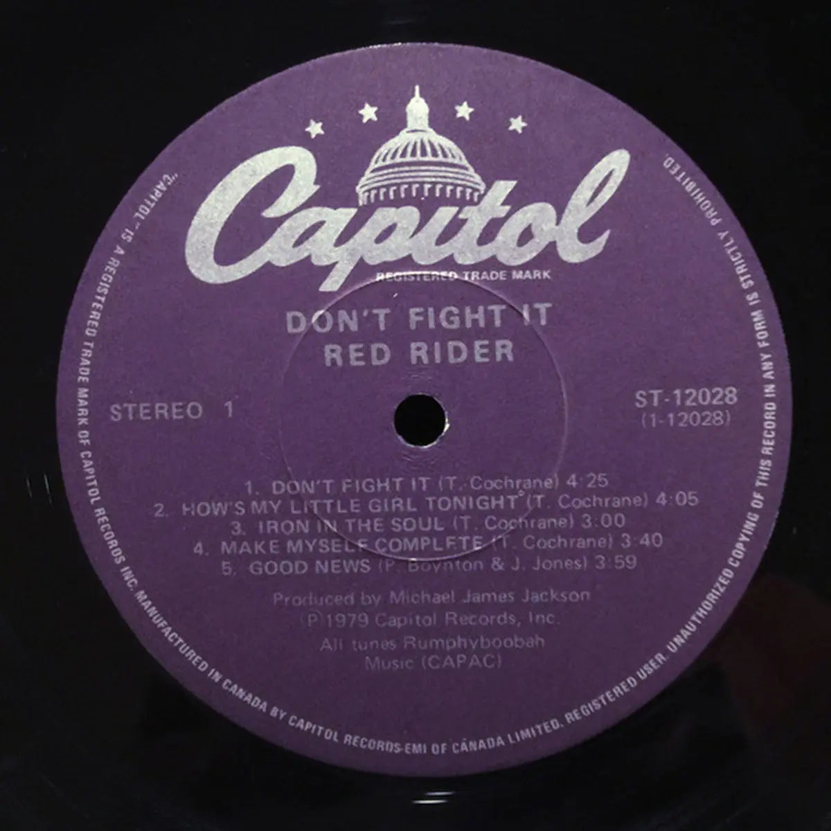 Red Rider Label Red Rider – Don't Fight It - 1979 Original! – Vinyl Pursuit Inc