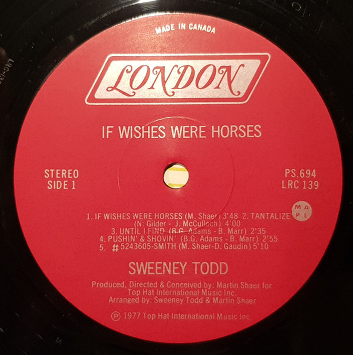 Sweeney Todd ‎– If Wishes Were Horses - 1977 VinylPursuit.com