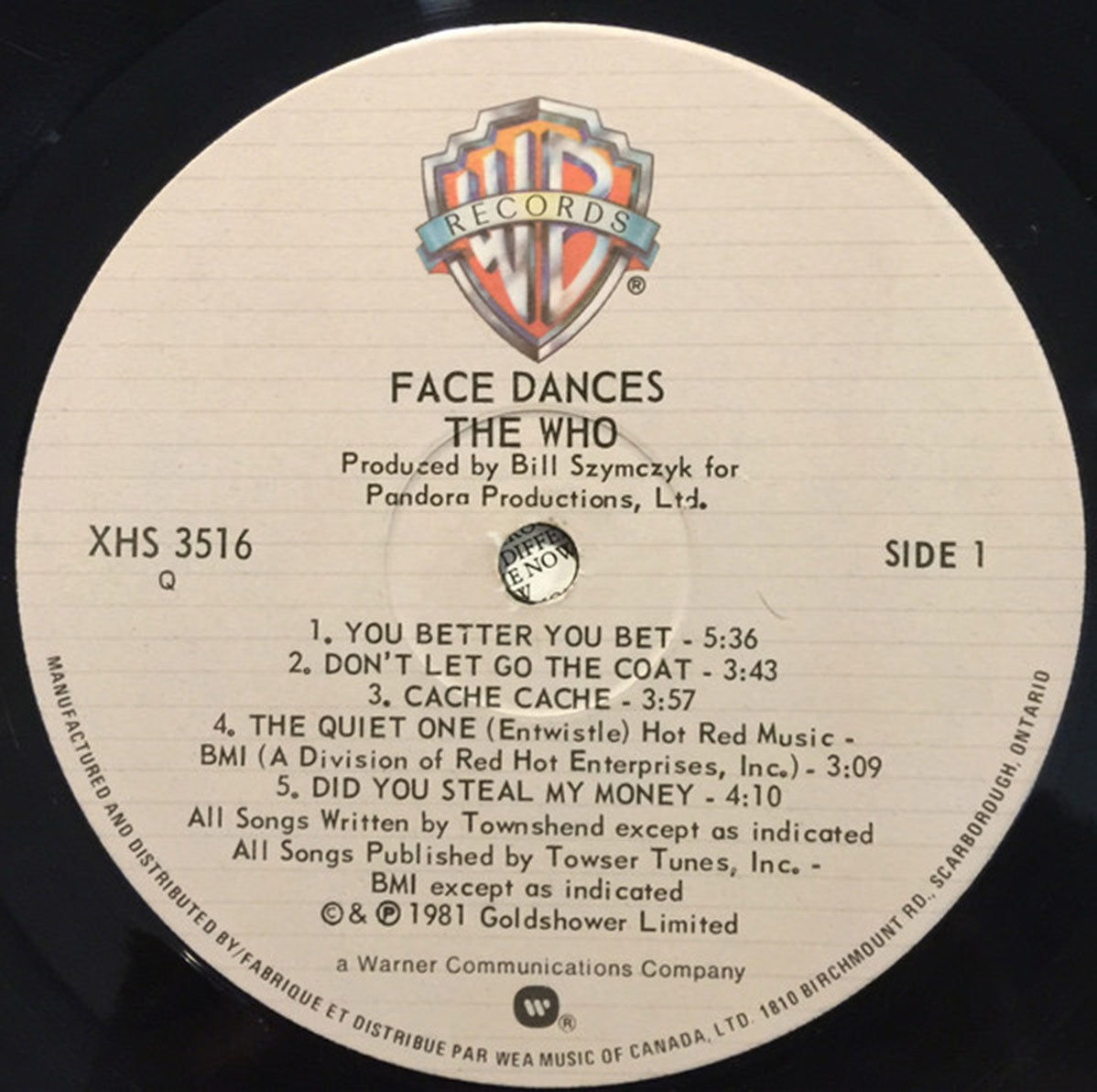 The Who ‎– Face Dances - 1981