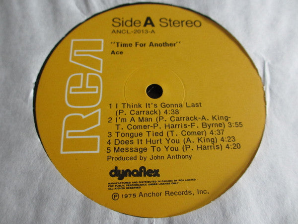 Ace – Time For Another - 1975 Original Pressing