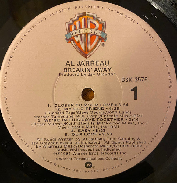 Al Jarreau – Breakin' Away - 1981 Pressing