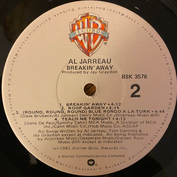 Al Jarreau Breakin Away 1981 Pressing Vinyl Pursuit Inc