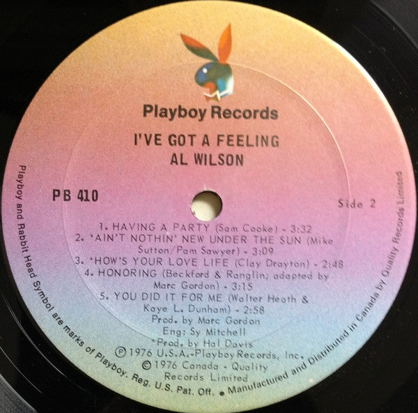 Al Wilson – I've Got A Feeling