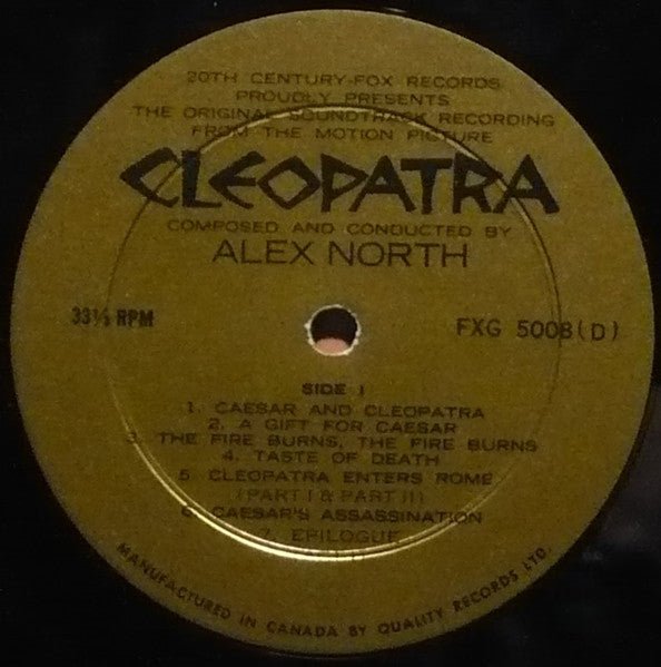 Cleopatra - Original Soundtrack Album - 1963 Original Mono Pressing - Vinyl Pursuit Inc