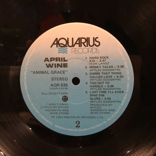 April Wine – Animal Grace - 1984 Original