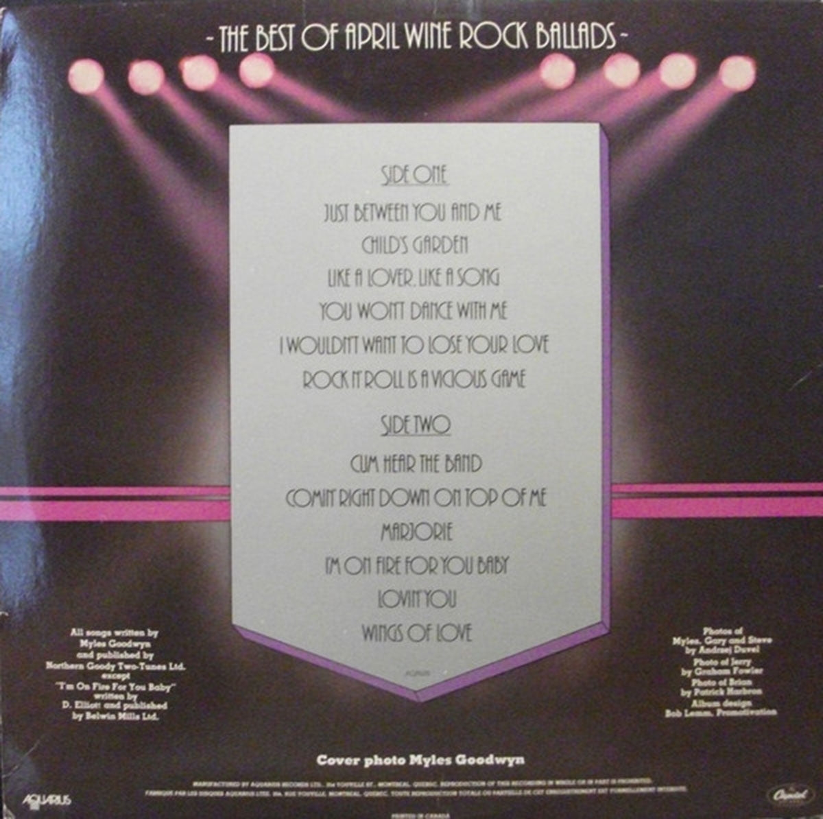 April Wine – The Best Of April Wine Rock Ballads - 1981 Original VinylPursuit.com