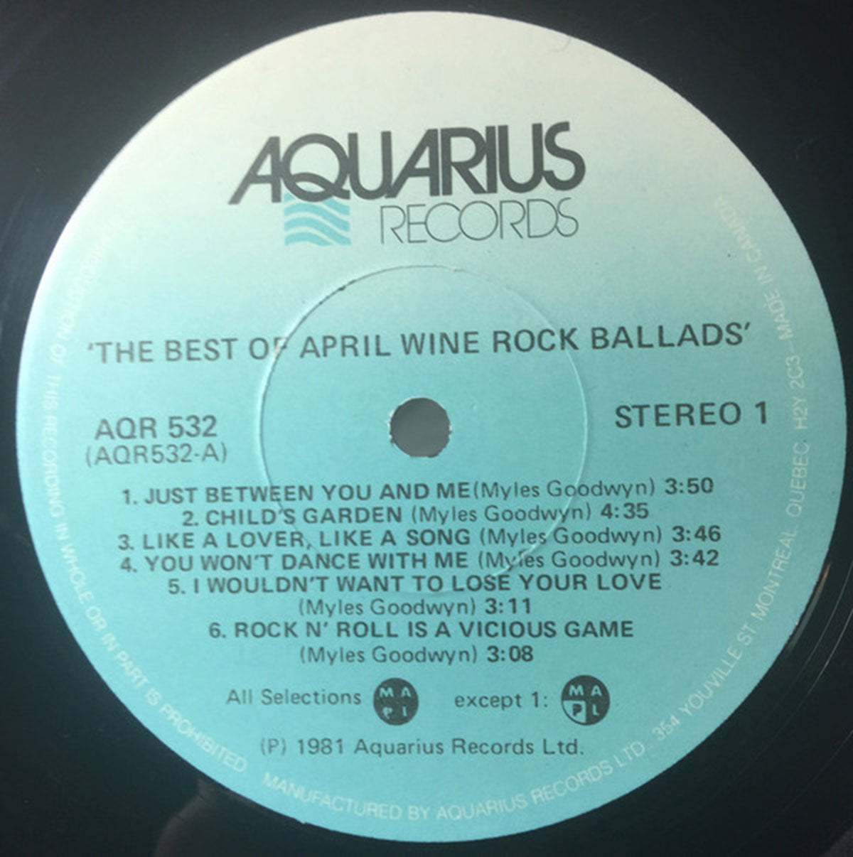 April Wine – The Best Of April Wine Rock Ballads - 1981 VinylPursuit.com